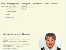 Tablet Screenshot of kosmetikschule-konrad.de